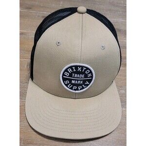 Brixton Oath Trucker Hat Tan W Black Mesh Snapback Cap